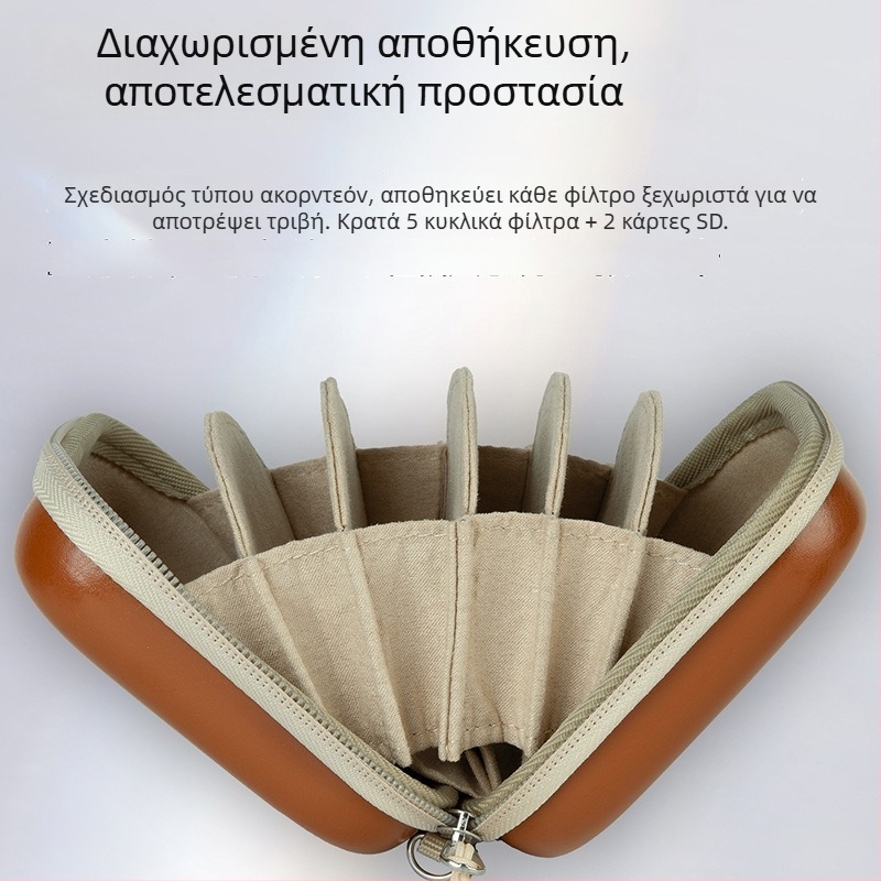 Haida Κυκλική Τσάντα Φίλτρων — Νέο σετ φιλτρών, παγκόσμια συμβατότητα με βάση τύπου bayonet, Οργανωτής αποθήκευσης για φίλτρα κάμερας, Προσαρμοσμένα δείγματα