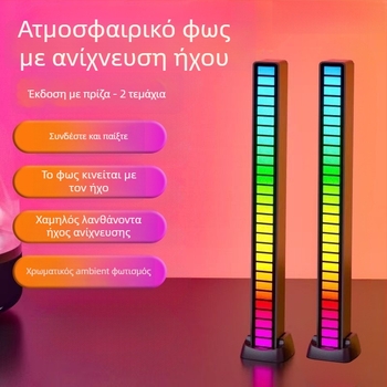 Φωτιστικό γραφείου για υπολογιστή με ήχο-ενεργό φως περιβάλλοντος και ρυθμό LED μουσικής, επιτραπέζια τοποθέτηση