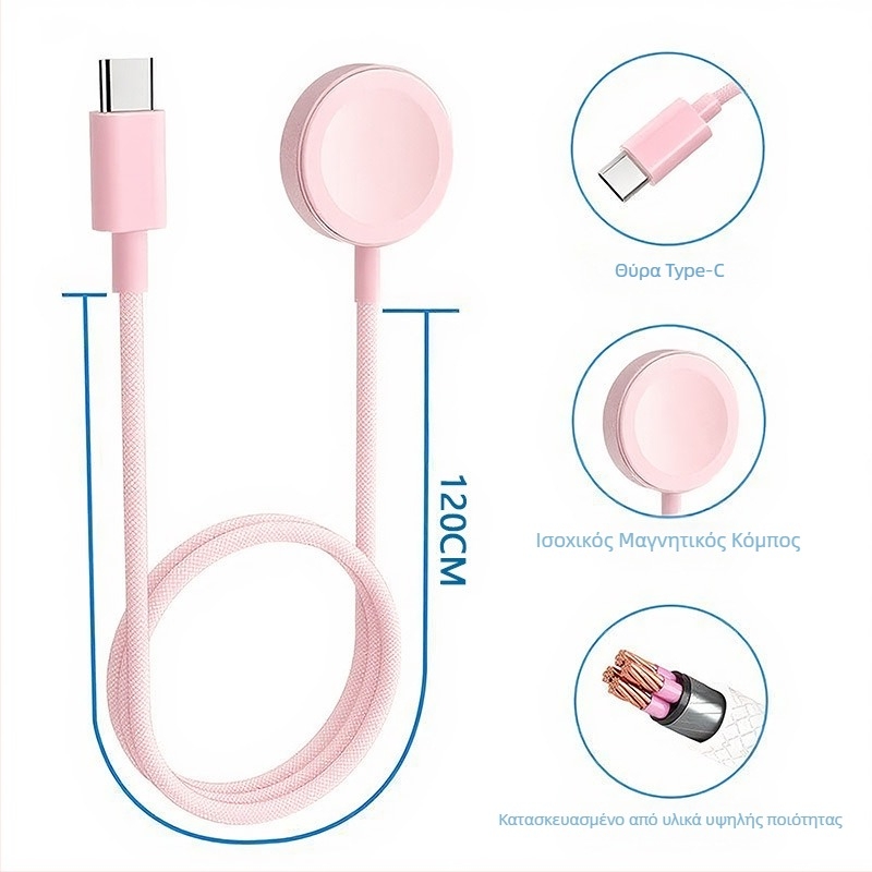 Μαγνητικός σταθμός φόρτισης Apple Watch USB-C PD, 2,5W, γρήγορη φόρτιση