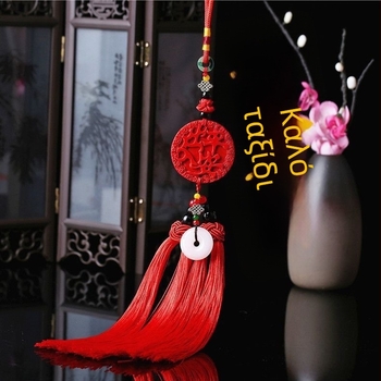 Κρεμαστό για καθρέπτη αυτοκινήτου με διπλής όψεως κινεζικό κόμπο, προσαρμοζόμενη εσωτερική διακόσμηση