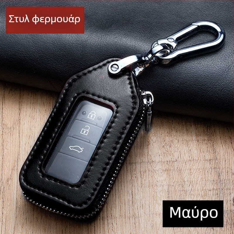 Θήκη για κλειδιά αυτοκινήτου με διαφανές παράθυρο, για άνδρες, απλό προστατευτικό κάλυμμα, επένδυση από συνθετικό δέρμα ινών, οικιακή αποθήκευση