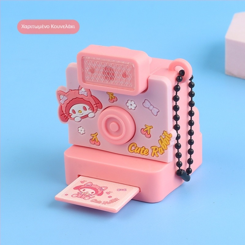 Παιδικό φωτιζόμενο και ηχοδιαδραστικό καμέρα-κρεμαστό παιχνίδι με μπρελόκ και διακοσμητικό για τσάντα, πλαστικό, για ηλικίες 4–6 ετών