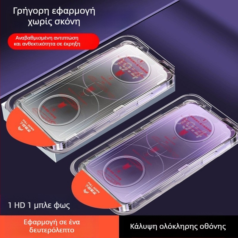 Προστατευτικό οθόνης από tempered glass για realme — μπροστινό φιλμ, HD ευκρίνεια, Αντι-μπλε φως, Περιλαμβάνει δεύτερο αυτοκόλλητο