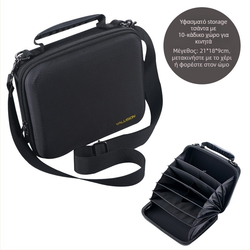 Τσάντα για κινητά τηλέφωνα με πολλαπλές θήκες καρτών, σκληρός θήκη τύπου κουτιού, Oxford ύφασμα, unisex, 16 smartphones