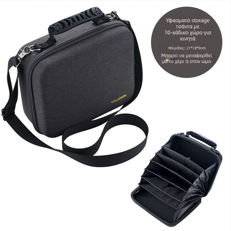 Τσάντα για κινητά τηλέφωνα με πολλαπλές θήκες καρτών, σκληρός θήκη τύπου κουτιού, Oxford ύφασμα, unisex, 16 smartphones