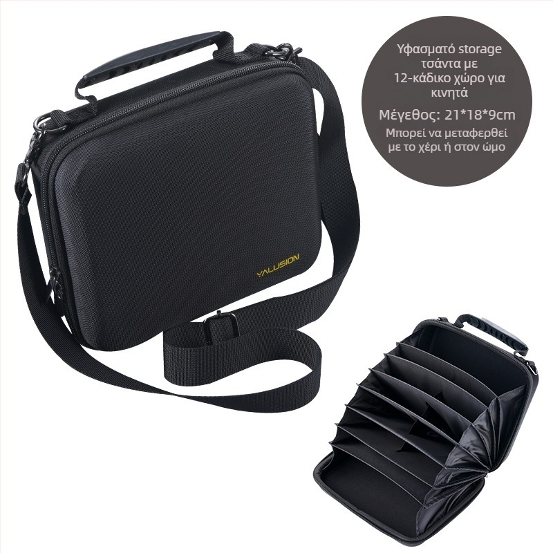 Τσάντα για κινητά τηλέφωνα με πολλαπλές θήκες καρτών, σκληρός θήκη τύπου κουτιού, Oxford ύφασμα, unisex, 16 smartphones