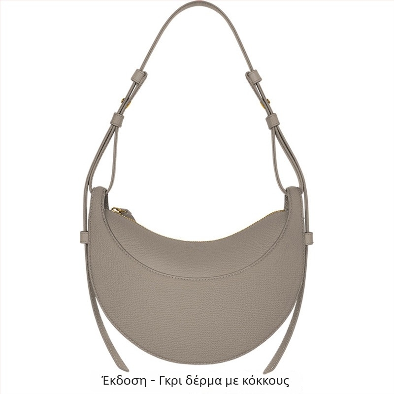 POLENE unisex δερμάτινη τσάντα ώμου σε σχήμα σεληνοειδές, μικρού μεγέθους
