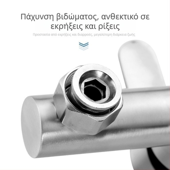 Ανοξείδωτη βρύση ντους και μπάνιου, εντοιχισμένη στον τοίχο, με τριπλό έλεγχο, κεραμικός πυρήνας βαλβίδας, 0–90°C