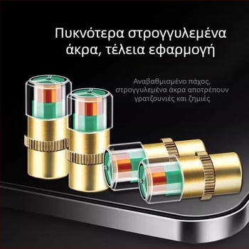 Strength Μετρητής πίεσης ελαστικών για αυτοκίνητα και μοτοσικλέτες – Υψηλής ακρίβειας εξωτερικός μετρητής, υλικό: ανοξείδωτος χάλυβας, πλήρης χαλκού πυρήνας, πλαστικός πυρήνας