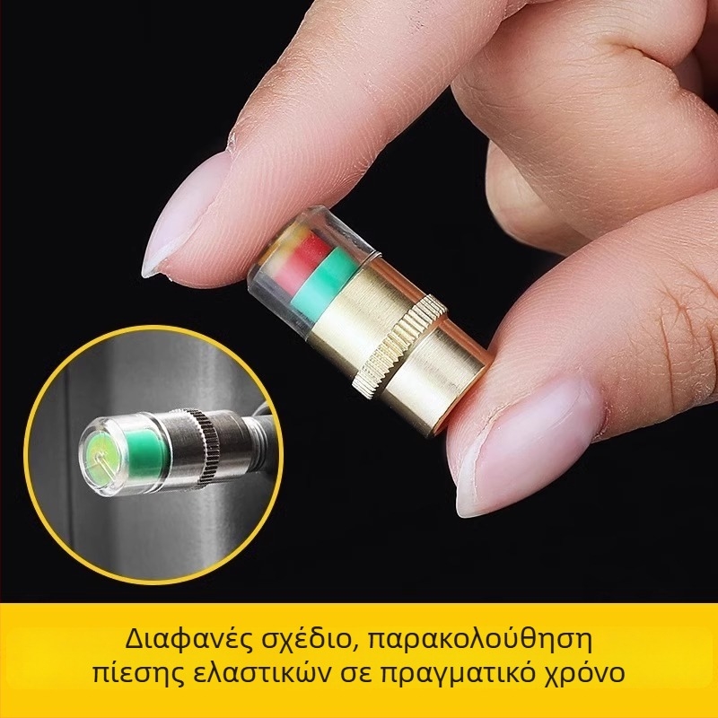 Strength Μετρητής πίεσης ελαστικών για αυτοκίνητα και μοτοσικλέτες – Υψηλής ακρίβειας εξωτερικός μετρητής, υλικό: ανοξείδωτος χάλυβας, πλήρης χαλκού πυρήνας, πλαστικός πυρήνας