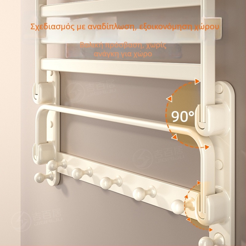 Ράφι πετσέτων από Space αλουμίνιο, πτυσσόμενο, 1–2 επίπεδα, οξειδωμένη επιφάνεια, φορτίο 10–15 κιλά