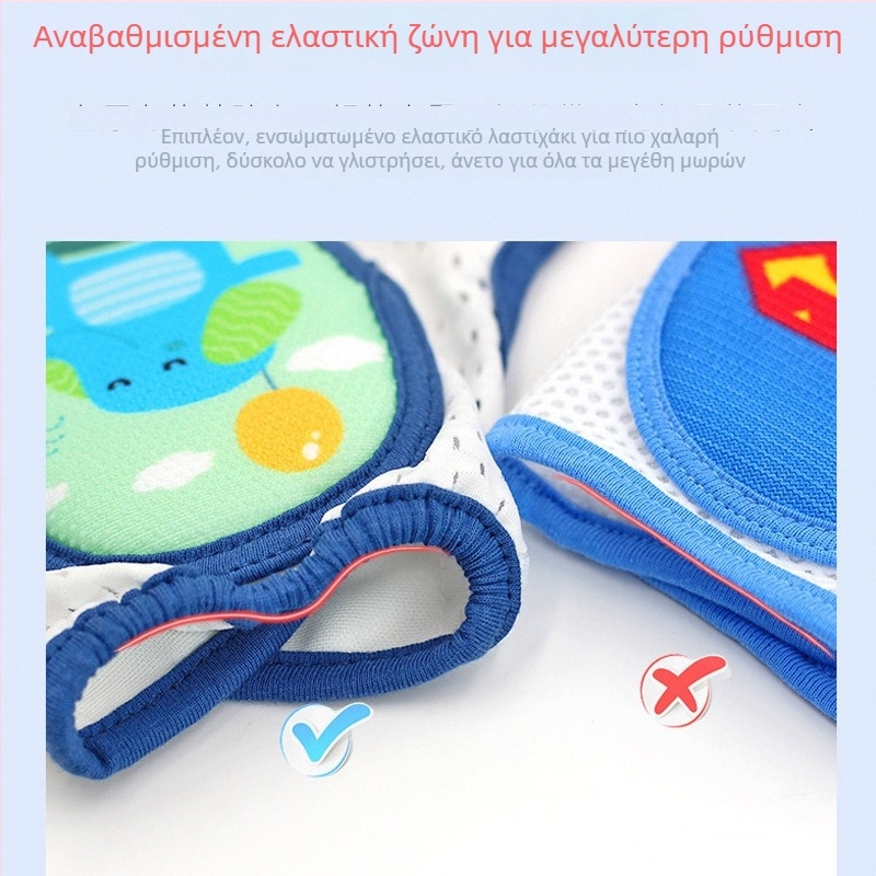 Παιδικά επιθέματα γόνατος – ρυθμιζόμενα, διαπνέον δίχτυ, αντιολισθητικά, προστασία αγκώνων, νάιλον ύφασμα