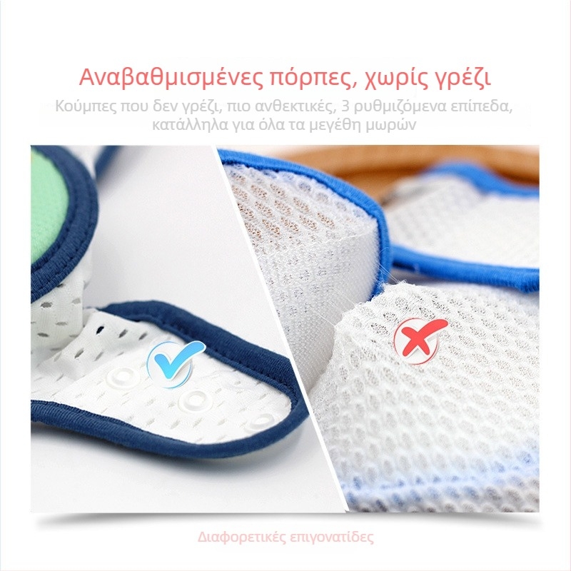 Παιδικά επιθέματα γόνατος – ρυθμιζόμενα, διαπνέον δίχτυ, αντιολισθητικά, προστασία αγκώνων, νάιλον ύφασμα
