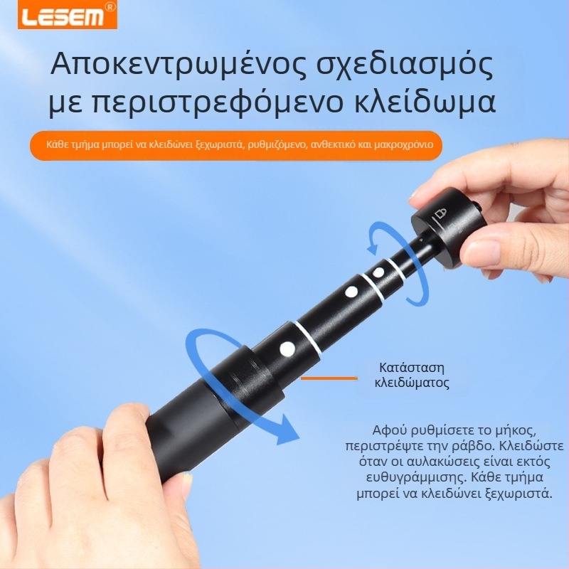 Επεκτεινόμενη ράβδος για selfie για DJI Action 5 Pro/4/3, κατασκευή από κράμα αλουμινίου, χωρίς IBIS, συμβατή με Insta360 X5
