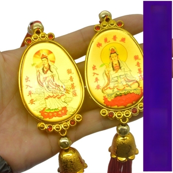 Γυάλινο αυτοκίνητο διακοσμητικό με Guanyin, κυρτός σχεδιασμός, παραδοσιακό κινεζικό στυλ εσωτερικής διακόσμησης