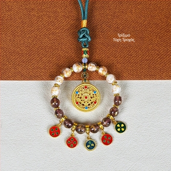 Κρεμαστό αυτοκινήτου με Θεό της Ευημερίας για πέντε κατευθύνσεις, κράμα, γλάσο με χρυσό φύλλο και αρωματικό γλάσο, μοντέρνο στυλ