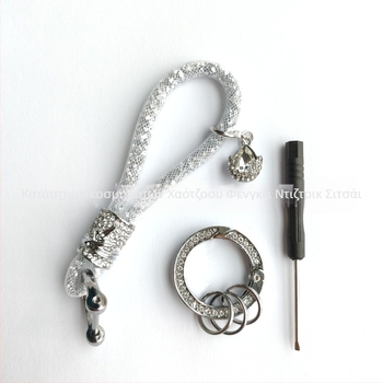 Μπρελόκ αυτοκινήτου από ψευδάργυρο με διαμαντοκρύσταλλους, κρυστάλλινο μενταγιόν, δυνατότητα παραμετροποίησης