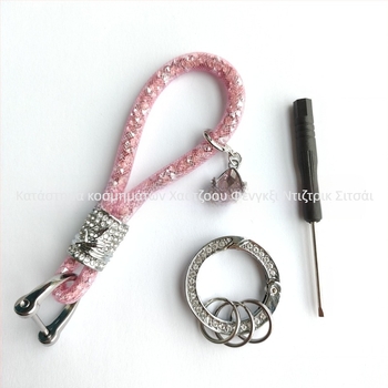 Μπρελόκ αυτοκινήτου από ψευδάργυρο με διαμαντοκρύσταλλους, κρυστάλλινο μενταγιόν, δυνατότητα παραμετροποίησης