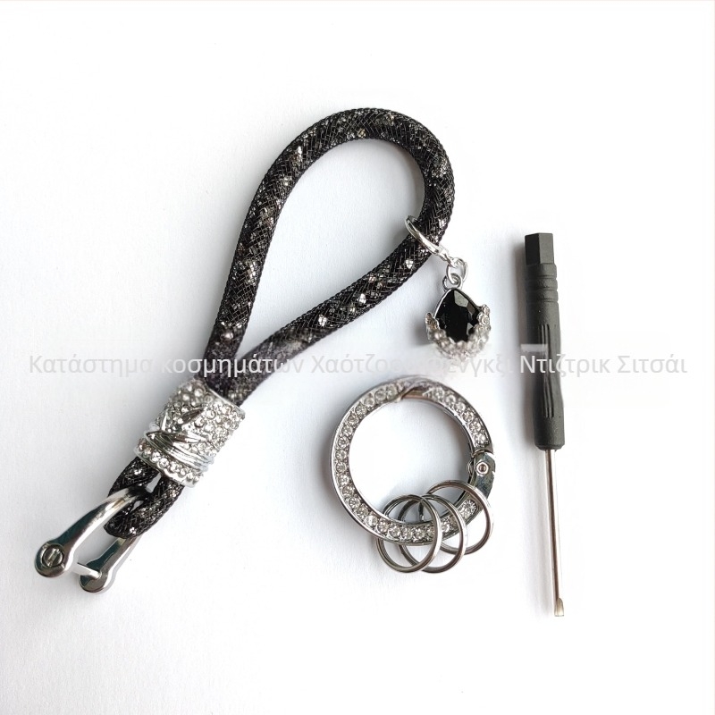 Μπρελόκ αυτοκινήτου από ψευδάργυρο με διαμαντοκρύσταλλους, κρυστάλλινο μενταγιόν, δυνατότητα παραμετροποίησης