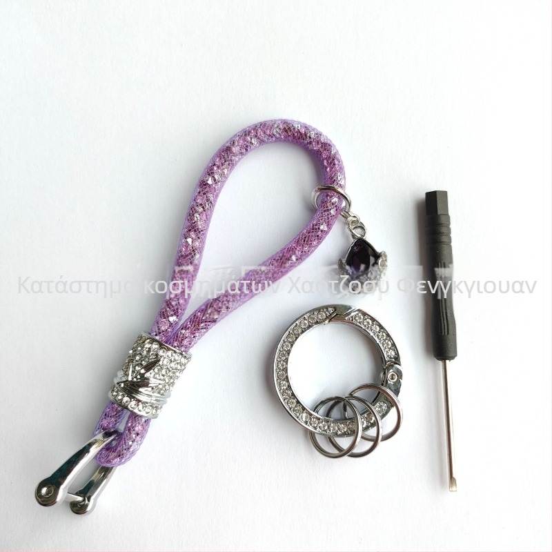 Μπρελόκ αυτοκινήτου από ψευδάργυρο με διαμαντοκρύσταλλους, κρυστάλλινο μενταγιόν, δυνατότητα παραμετροποίησης