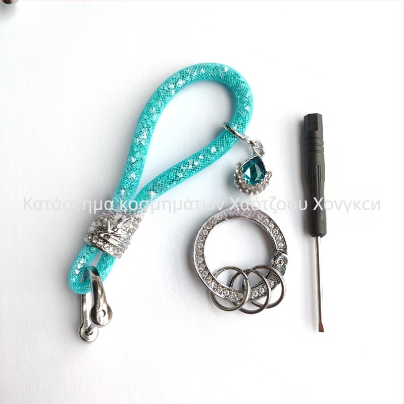 Μπρελόκ αυτοκινήτου από ψευδάργυρο με διαμαντοκρύσταλλους, κρυστάλλινο μενταγιόν, δυνατότητα παραμετροποίησης