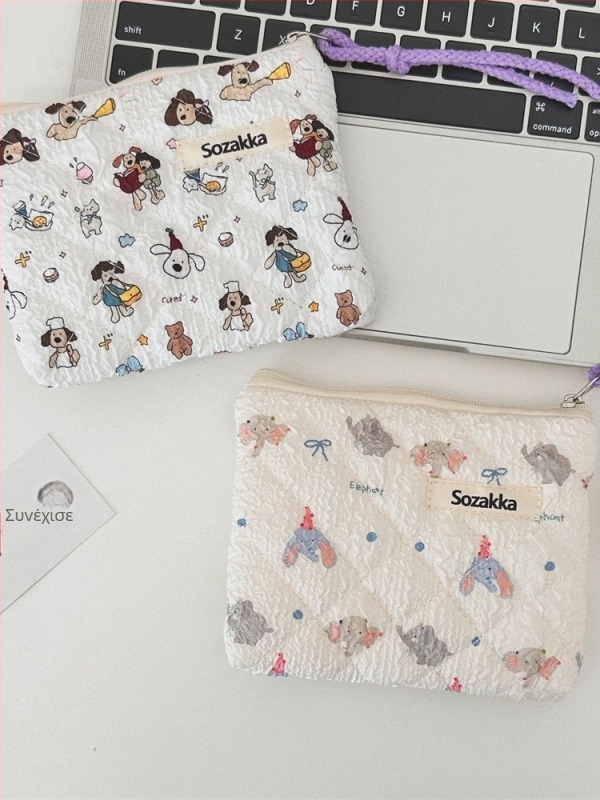 Βαμβακερή φλοράλ τσάντα αποθήκευσης με poplin επένδυση για καθημερινή χρήση, με σχέδιο anime, για γυναίκες