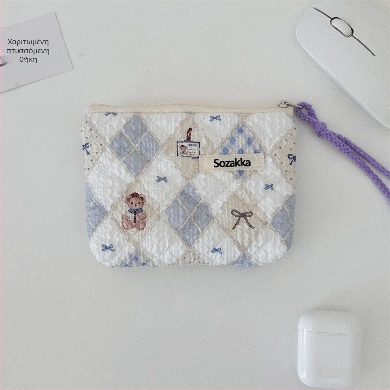 Βαμβακερή φλοράλ τσάντα αποθήκευσης με poplin επένδυση για καθημερινή χρήση, με σχέδιο anime, για γυναίκες