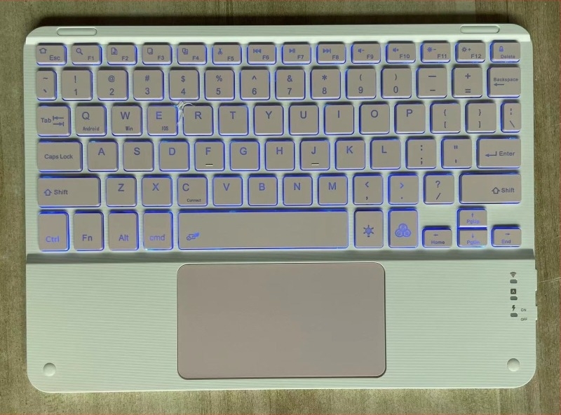 Bluetooth πληκτρολόγιο 10 ιντσών με φωτισμό πίσω, αφής για iPad και ταμπλέτες, εξαιρετικά λεπτή με μαγνητική προσάρτηση