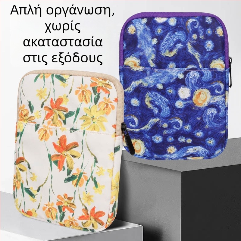 Νέα καμβά θήκη tablet 7 ιντσών με εσωτερική επένδυση, προστατευτικό κάλυμμα, τσάντα αποθήκευσης 3C και πακέτο ισχύος