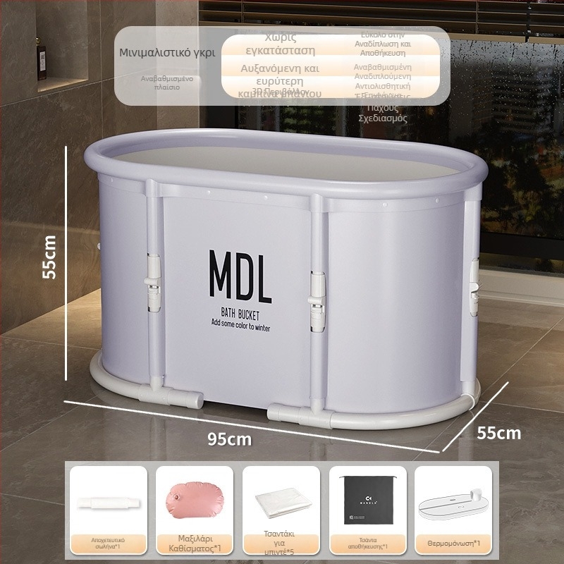 Mandora Ανδρικός Πτυσσόμενος Κουβάς Μπάνιου – Χωρίς Εγκατάσταση, Με Ένα Κλικ Διπλώνει, Κουβάς για Ολόκληρο το Σώμα, PVC + Νάιλον Ύφασμα, Προέλευση Shandong