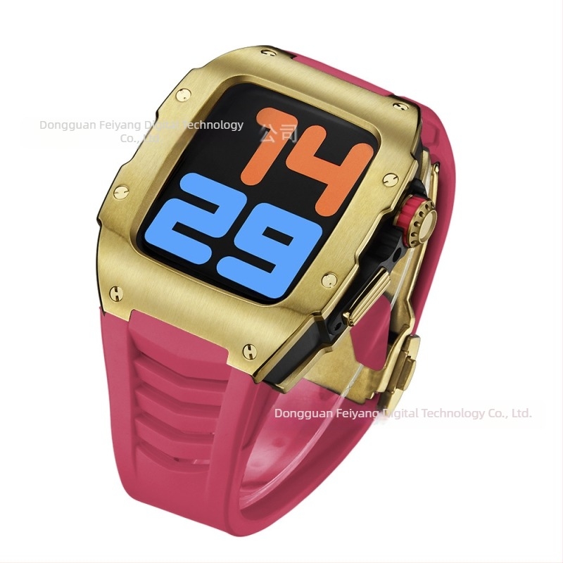 Ατσάλινο προστατευτικό κάλυμμα Apple Watch, συμβατό με λουράκι iWatch S98, αυτόνομη παραγωγή, άδεια ιδιωτικής ετικέτας
