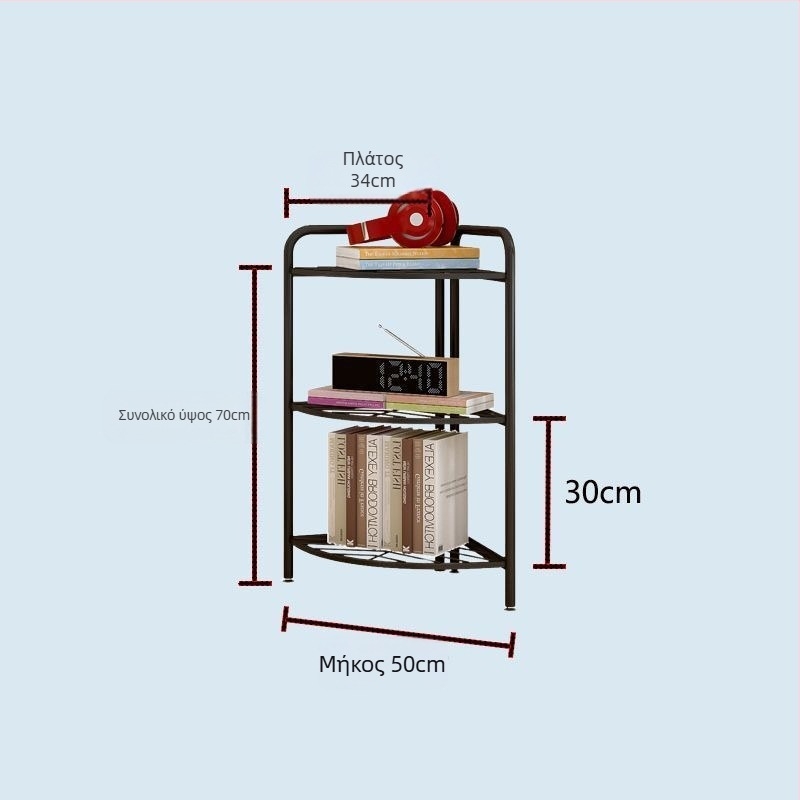 Ράφι αποθήκευσης μπάνιου με βάση στο πάτωμα, τρίγωνης μορφής, 5 επιπέδων, από ανοξείδωτο ατσάλι 304, επίστρωση πλαστικού με ψεκασμό, CE πιστοποιητικό