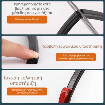 Λωρίδα σφράγισης πόρτας και παραθύρων – μάρκα Neck strength; για παράθυρα; μοντέλο Confirm; ανθεκτική σε υψηλές θερμοκρασίες; σύγχρονο μινιμαλιστικό στυλ; προσαρμοσμένα δείγματα