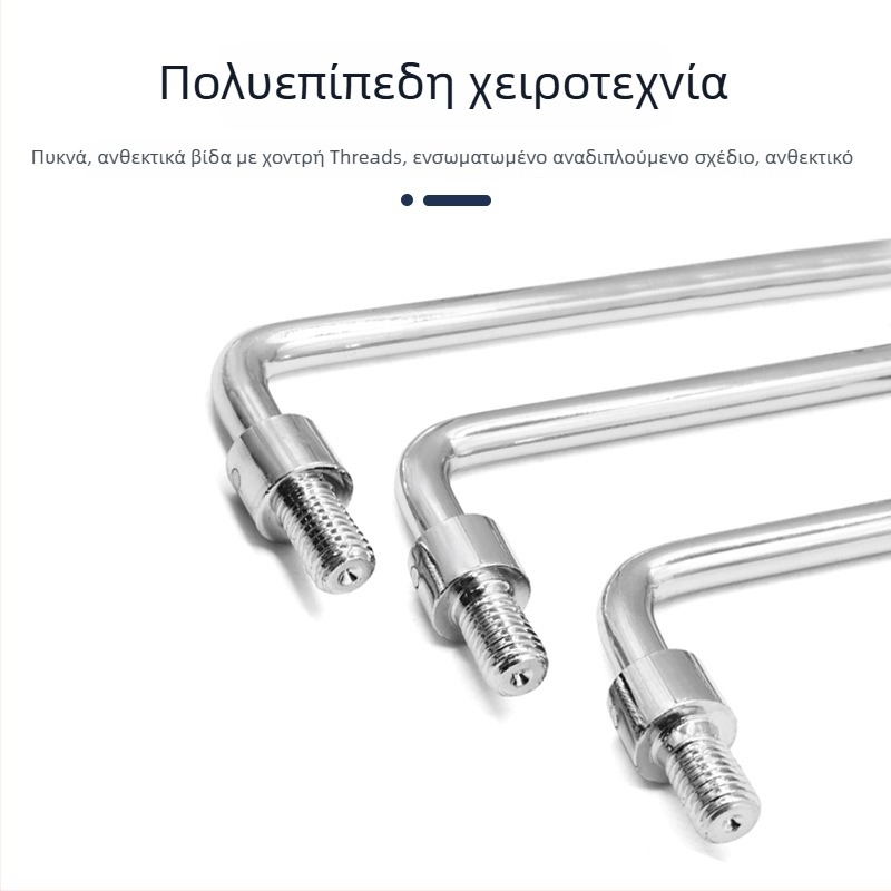 L506 Αναδιπλούμενη βιομηχανική λαβή από ανοξείδωτο χάλυβα 304/άνθρακα χρωμιωμένη επιφάνεια, κατάλληλη για πίνακες ελέγχου, πίνακες διανομής, πίνακες διακοπτών και εργαλειοθήκες