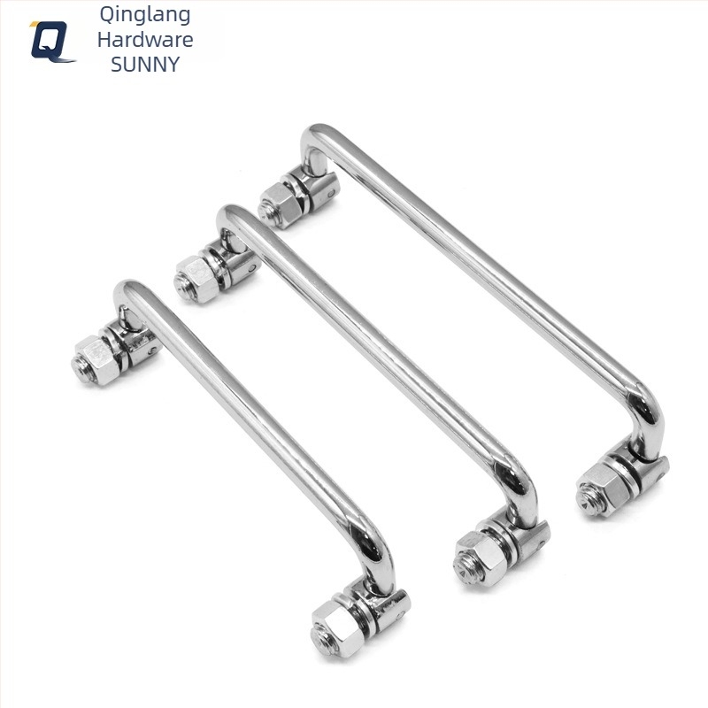 L506 Αναδιπλούμενη βιομηχανική λαβή από ανοξείδωτο χάλυβα 304/άνθρακα χρωμιωμένη επιφάνεια, κατάλληλη για πίνακες ελέγχου, πίνακες διανομής, πίνακες διακοπτών και εργαλειοθήκες