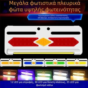 Πλευρικό COB LED φως φορτηγού, 24V/12V, 8W, 5000K, 50.000 ώρες ζωής, μεγάλο ultra-thin