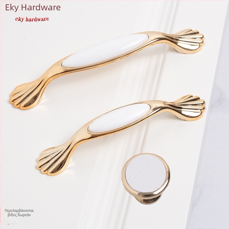 Χερούλι πόρτας για ντουλάπες, σώμα από κράμα αλουμινίου με ένθετο από πλαστικό, ηλεκτροπλατινωμένο φινίρισμα, μοντέλο YQ502