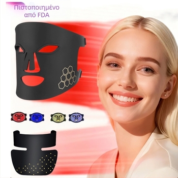 Σιλικόνης LED μάσκα προσώπου M01 – φορητή, IPX6 αδιάβροχη, οικιακή χρήση, ανάπλαση δέρματος