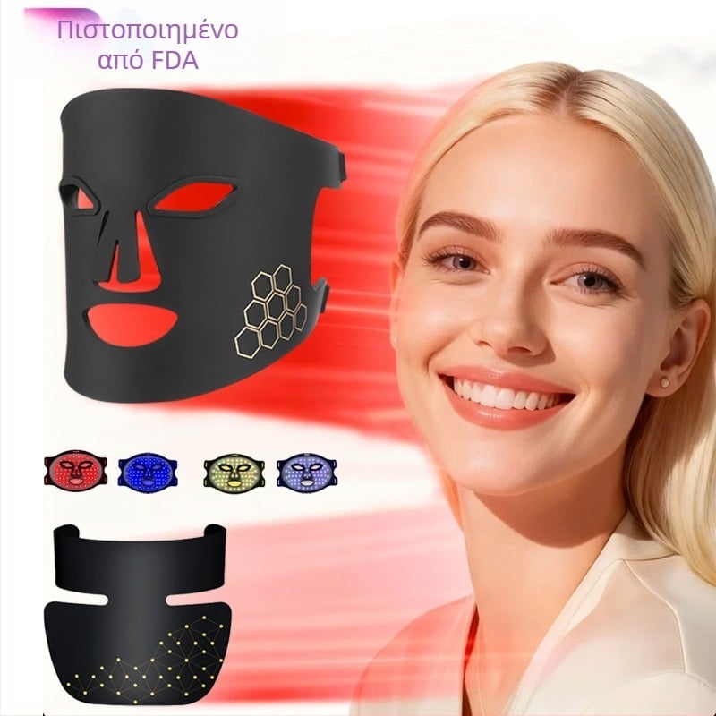 Σιλικόνης LED μάσκα προσώπου M01 – φορητή, IPX6 αδιάβροχη, οικιακή χρήση, ανάπλαση δέρματος