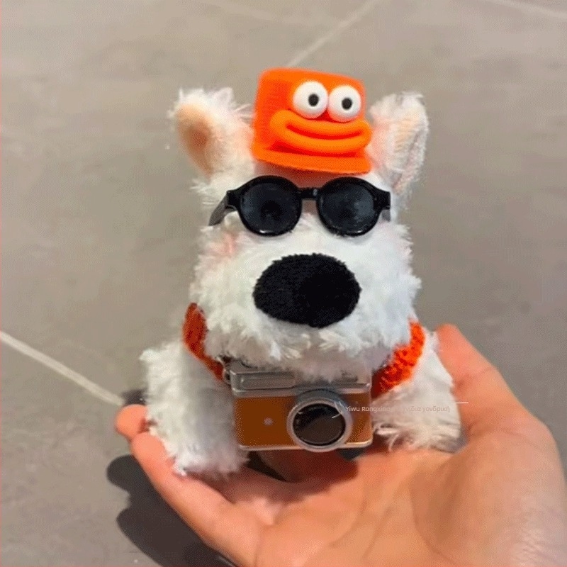 Λούτρινο κουτάβι, κρεμάστρα κλειδιών, κοντό βελούδινο ύφασμα, γέμισμα PP βαμβάκι, προσαρμόζεται ανά σχέδιο