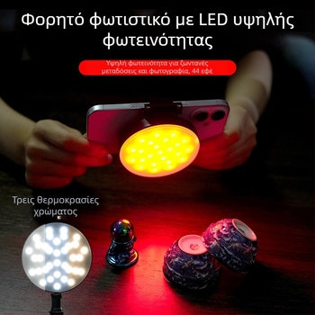 LED φως selfie με διπλή θερμοκρασία χρώματος για φωτογράφηση, βίντεο και τηλεδιασκέψεις — φορητό, ισχύς κάτω από 10W, μοντέλο GZ-669