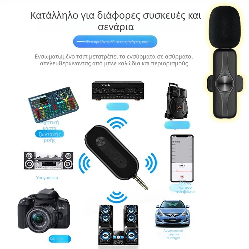 Lavalier μικρόφωνο για ζωντανή μετάδοση σε κινητά και υπολογιστές, μοντέλο M3X, 3,5 mm βύσμα, εύρος συχνοτήτων 20 Hz–20 kHz, SNR ≥75 dB