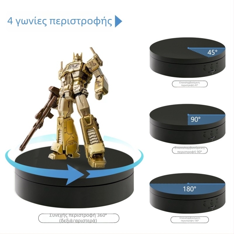 Αυτόματη περιστρεφόμενη βάση επίδειξης κοσμημάτων με τρεις λειτουργίες — ABS πλαστικό, στρογγυλός σχήμα, διπλό επίπεδο, κατασκευή με έγχυση