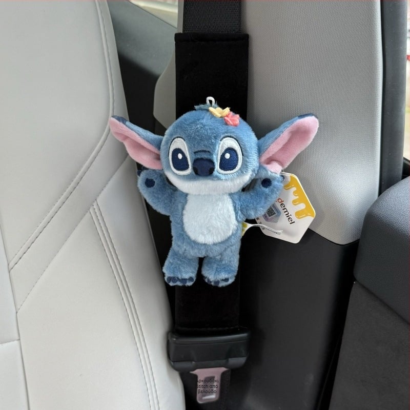 Κούκλα Stitch για το εσωτερικό αυτοκινήτου — χαριτωμένο μαξιλαράκι ζώνης και διακόσμηση ζώνης (Υλικό: Βελούδινο; Παραμετροποίηση: Ναι; Χαρακτηριστικά: Μαξιλαράκι ώμου και διακόσμηση ζώνης)