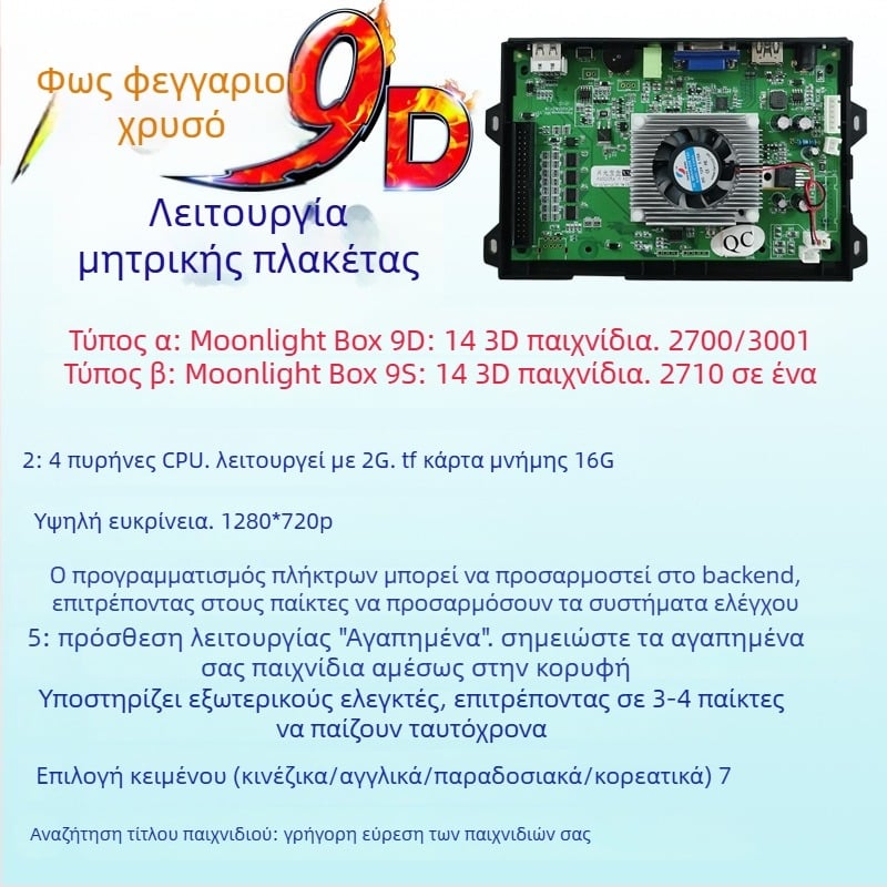 Μητρική πλακέτα arcade 3D Pandora EX – Android, 128 GB μνήμη, HDMI/VGA/USB διεπαφές, Paperback έκδοση παιχνιδιού, στυλ νοσταλγικού ανέμου