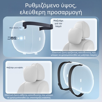 Σετ μαξιλαριών εσωτερικού αυτοκινήτου Jihu T1 – μαξιλάρι κεφαλής, μαξιλάρι μέσης, μαξιλάρι για τον αυχένα, προστατευτικά αυχένα και μέσης, καθολική εφαρμογή, τεχνητό δέρμα, γέμισμα από συνθετικές ίνες, προσαρμόσιμο, για όλες τις εποχές, μινιμαλιστικό στυλ