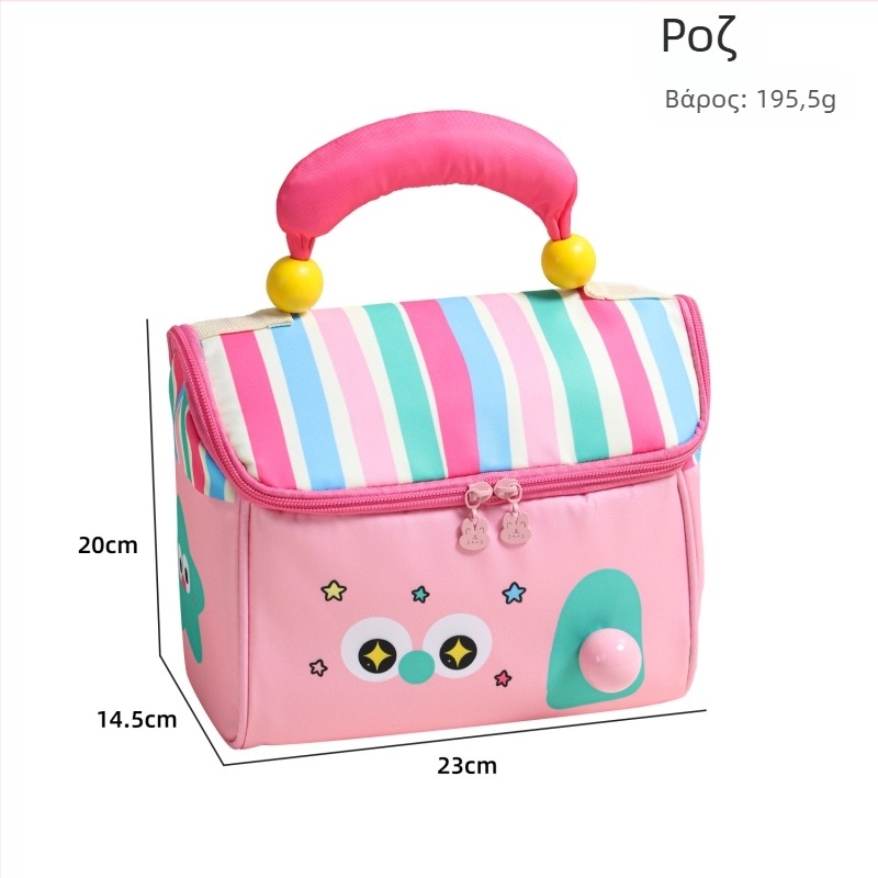 Θήκη με μόνωση για μεσημεριανό σε σχήμα σπιτιού με καρτούν μοτίβο; ύφασμα Oxford; φερμουάρ κλείσιμο; επένδυση για μόνωση