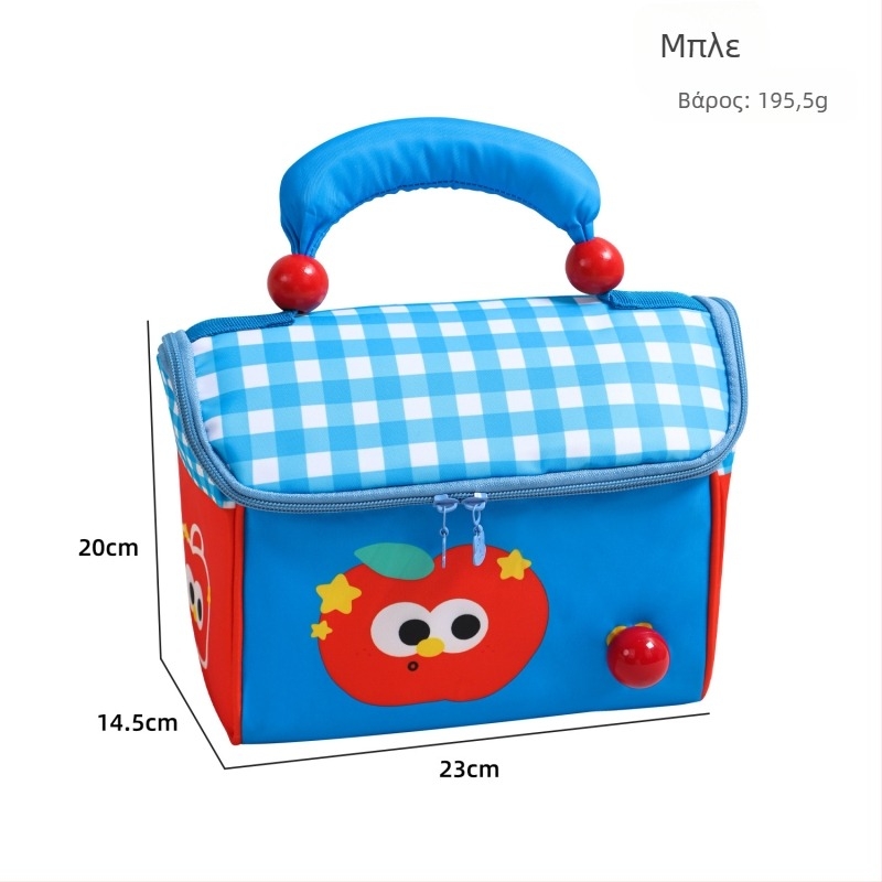 Θήκη με μόνωση για μεσημεριανό σε σχήμα σπιτιού με καρτούν μοτίβο; ύφασμα Oxford; φερμουάρ κλείσιμο; επένδυση για μόνωση