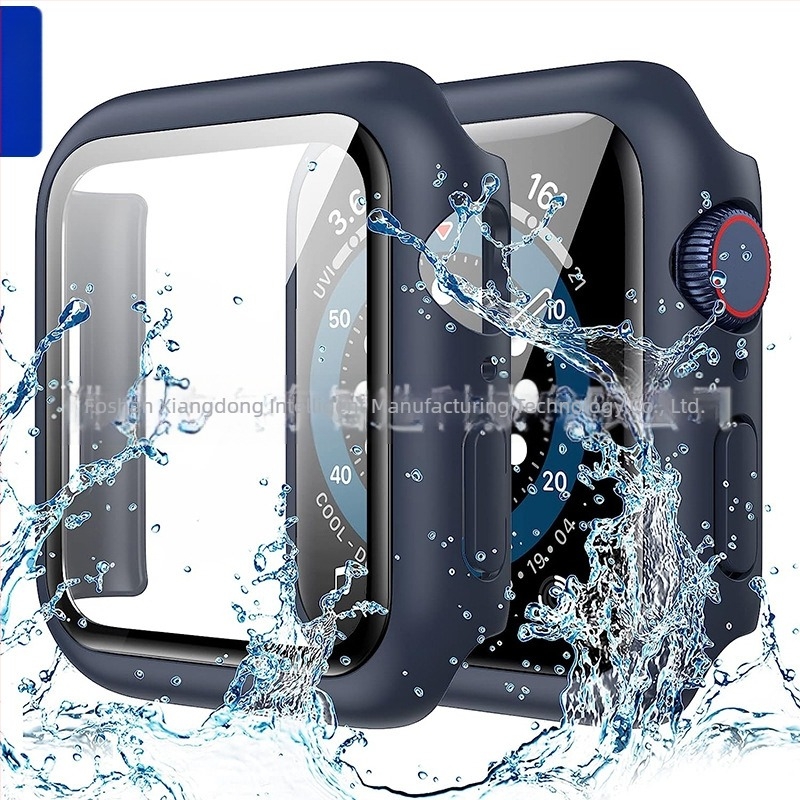 Αδιάβροχη προστατευτική θήκη Apple Watch, κελύφος PC σκληρός + φιλμ από κατεργασμένο γυαλί, συμβατή με Ultra3/S11/S10/S9/S8/S7/S6/S5/S4/SE3
