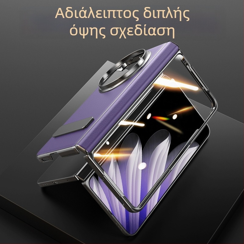 Θήκη OPPO Find N5 από γνήσιο δέρμα με περιστροφική βάση και κεντρικό άξονας, ματ φινίρισμα, αντιπτώσεις, μαγνητική προσκόλληση